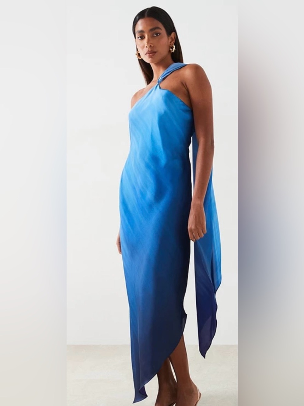 Mango asymmetrical midi dress